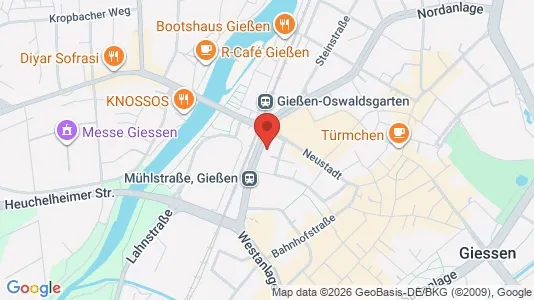 Apartments for rent i Gießen - kort over placeringen