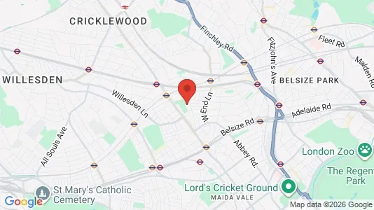 Apartments for rent i London NW6 - kort over placeringen