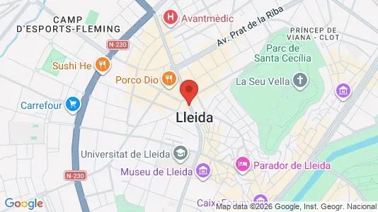 Apartments for rent i Lleida - kort over placeringen