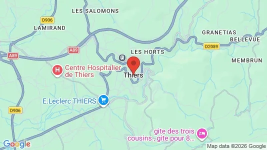 Houses for rent i Thiers - kort over placeringen