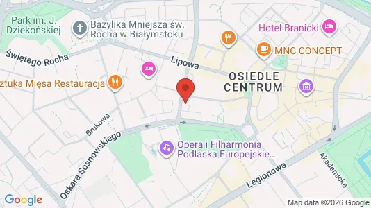 Apartments for rent i Białystok - kort over placeringen