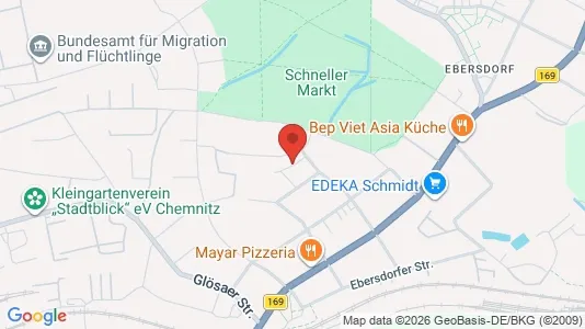 Apartments for rent i Chemnitz - kort over placeringen