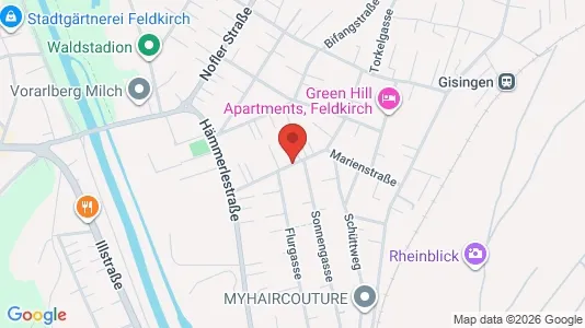 Apartments for rent i Feldkirch - kort over placeringen