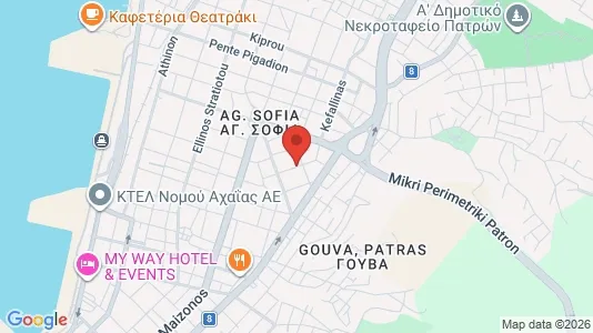 Apartments for rent i Patras - kort over placeringen