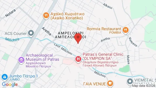 Apartments for rent i Patras - kort over placeringen