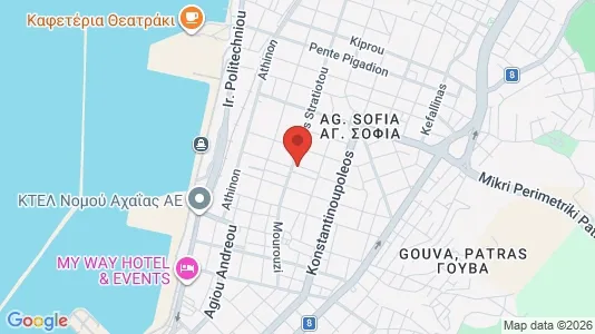 Apartments for rent i Patras - kort over placeringen