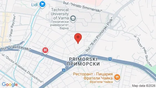 Apartments for rent i Varna Primorski - kort over placeringen