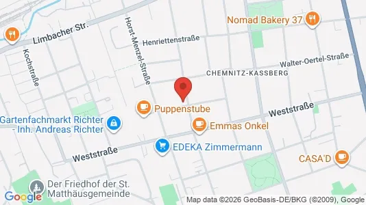 Apartments for rent i Chemnitz - kort over placeringen