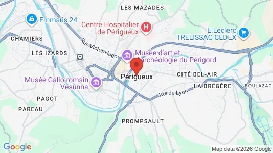 Apartments for rent i Périgueux - kort over placeringen