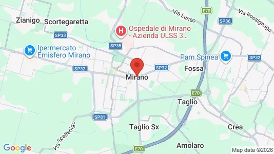 Apartments for rent i Mirano - kort over placeringen