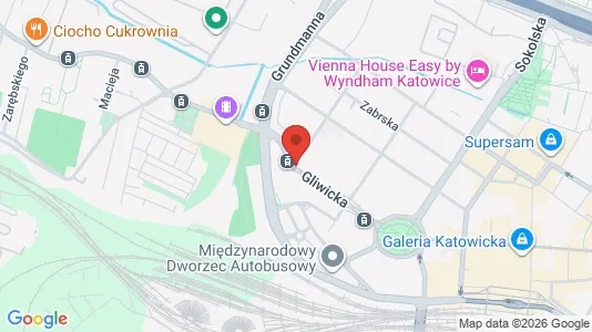 Rooms for rent i Katowice - kort over placeringen