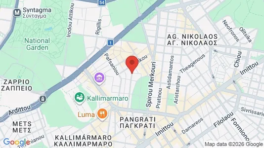 Apartments for rent i Athens Pagrati - kort over placeringen