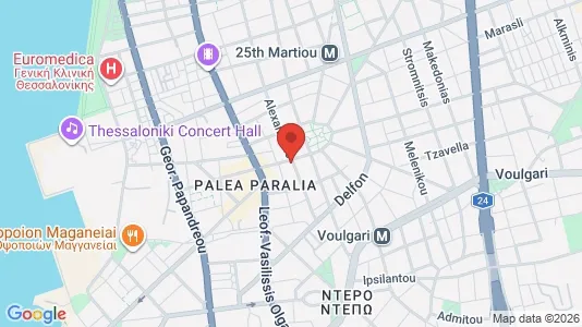 Apartments for rent i Thessaloniki - kort over placeringen