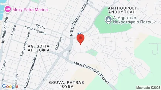 Apartments for rent i Patras - kort over placeringen