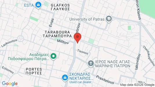 Apartments for rent i Patras - kort over placeringen