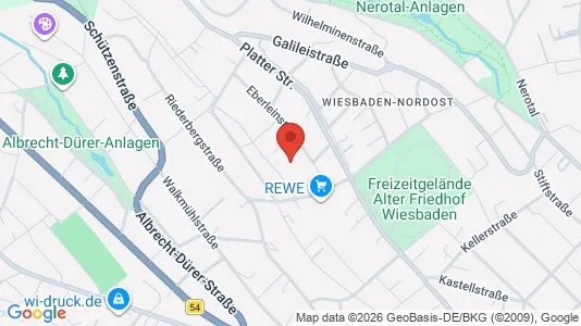 Apartments for rent i Wiesbaden - kort over placeringen