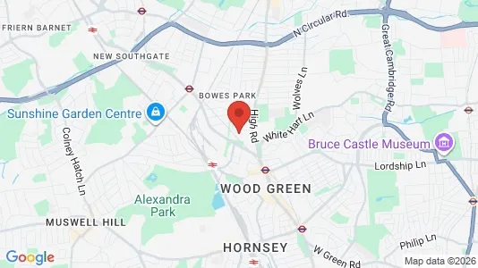 Houses for rent i London N22 - kort over placeringen