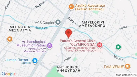 Apartments for rent i Patras - kort over placeringen