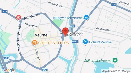 Apartments for rent i Veurne - kort over placeringen