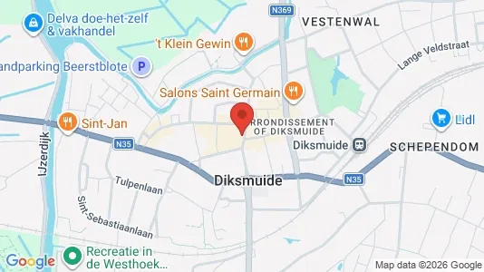 Apartments for rent i Diksmuide - kort over placeringen