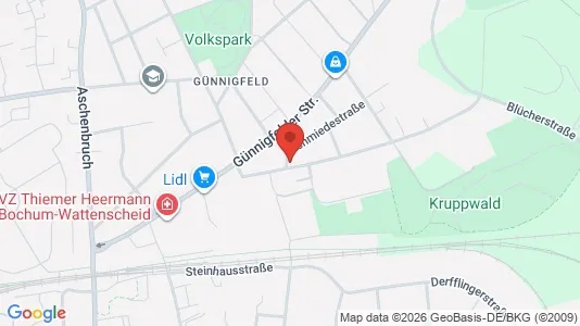 Apartments for rent i Bochum - kort over placeringen