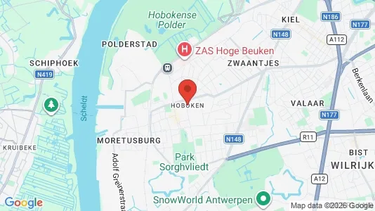Houses for rent i Antwerp Hoboken - kort over placeringen