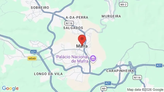 Apartments for rent i Mafra - kort over placeringen