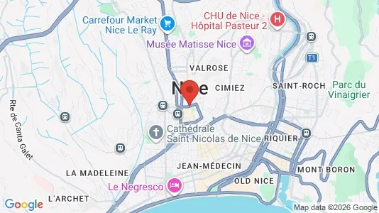 Homes for rent i Nice - kort over placeringen