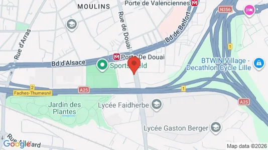 Apartments for rent i Lille - kort over placeringen