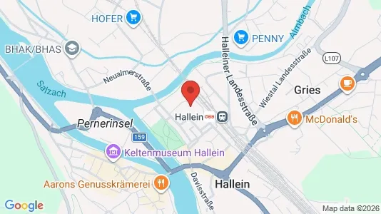 Apartments for rent i Hallein - kort over placeringen