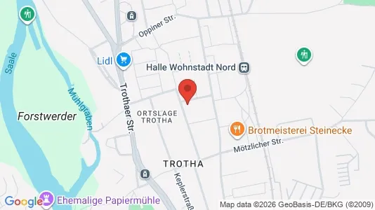 Apartments for rent i Halle (Saale) - kort over placeringen