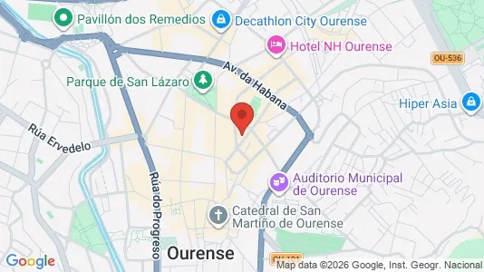 Apartments for rent i Ourense - kort over placeringen