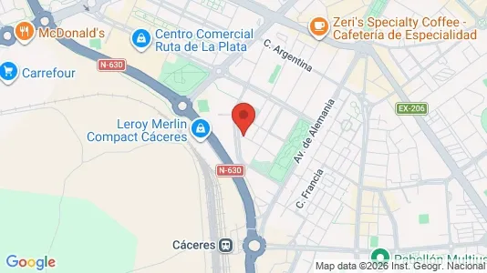 Rooms for rent i Cáceres - kort over placeringen