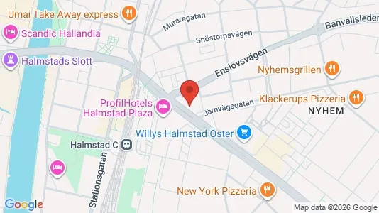 Apartments for rent i Halmstad - kort over placeringen