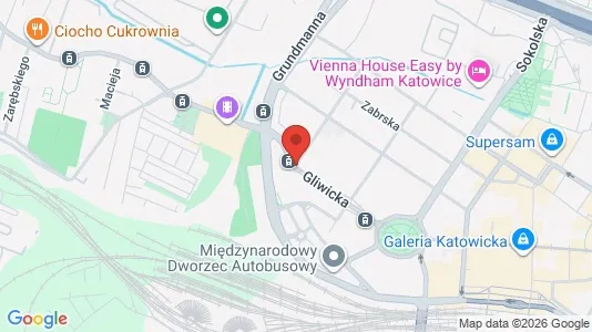 Rooms for rent i Katowice - kort over placeringen