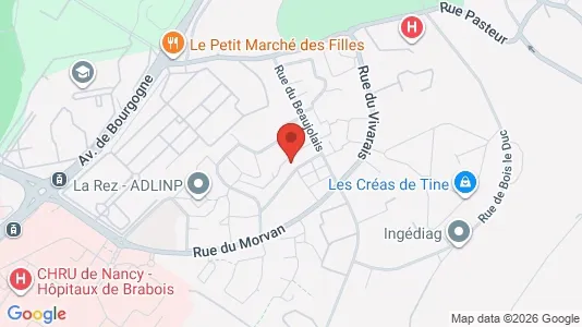 Apartments for rent i Nancy - kort over placeringen
