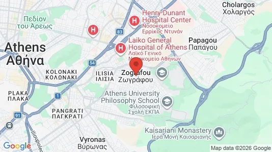 Apartments for rent i Athens Zografos - kort over placeringen