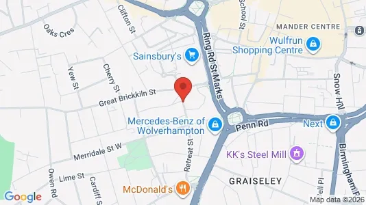 Apartments for rent i Wolverhampton - West Midlands - kort over placeringen