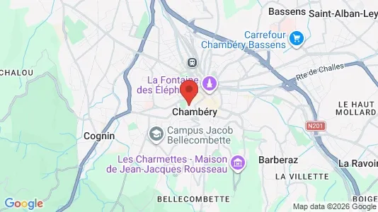 Apartments for rent i Chambéry - kort over placeringen
