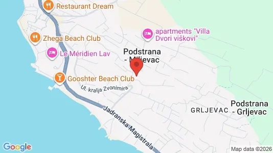 Apartments for rent i Podstrana - kort over placeringen