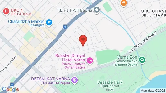 Apartments for rent i Varna Primorski - kort over placeringen