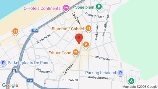 Apartments for rent i De Panne - kort over placeringen
