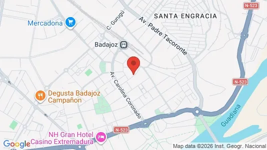 Apartments for rent i Badajoz - kort over placeringen