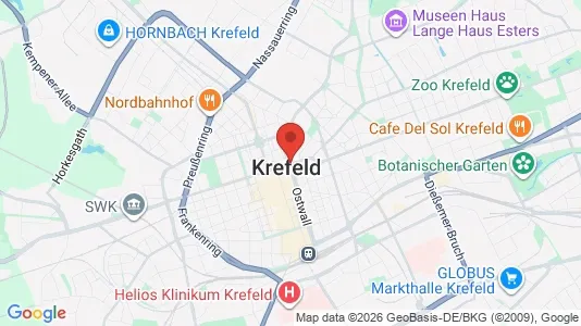 Apartments for rent i Krefeld - kort over placeringen