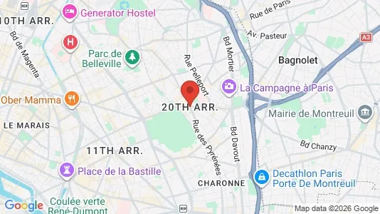Apartments for rent i Paris 20ème arrondissement - kort over placeringen
