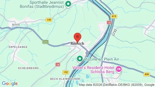 Apartments for rent i Remich - kort over placeringen