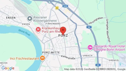 Apartments for rent i Cologne Porz - kort over placeringen