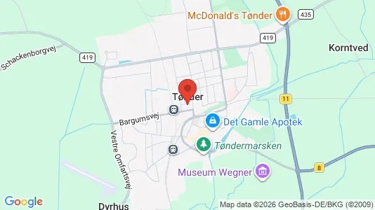 Apartments for rent i Tønder - kort over placeringen