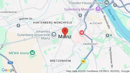 Apartments for rent i Mainz - kort over placeringen