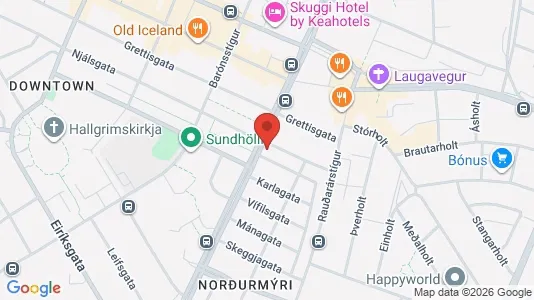 Apartments for rent i Reykjavík Hlíðar - kort over placeringen